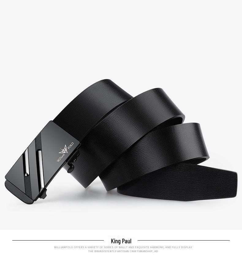 Мужской ремень из натуральной кожи Emperor Paul с автоматической пряжкой - Молодежный минималистичный дизайн