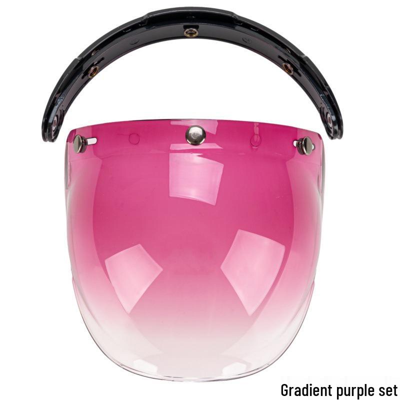 Мотоциклетный шлем с ретро-пузырчатыми линзами и рамкой - дизайн с тремя кнопками