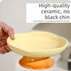 Flower Shape Ceramic Cat Bowl Anti-Tip Tall Footed Pet Food Water Feeders Anti-Slip Oblique Mouth Elevated Cat Bowl