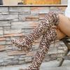 Fashion Enlarged Khmer Boots Autumn New Round Toe Leopard Print Platform Anti-Slip Wear-Resistant Over-the-Knee Boots
