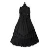Halloween Retro Gothic Jumpsuit Party Princess Court Plus Size Women's Cosplay Costume Women's Fashion Ball Party Black Long Dress