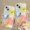 Applicable To Apple 14promax Mobile Phone Case IPhone 13/15 Three-dimensional Flower Chain 12mini Transparent Silicone