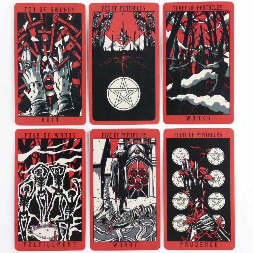 Lost Hollow Tarot with Guidebook for Beginners with Red Gilded Edges 10.3*6cm