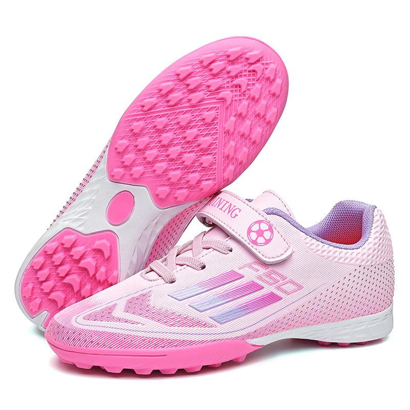 Детские противоскользящие футбольные бутсы на липучках для искусственного покрытия для мальчиков и девочек - Износостойкие тренировочные бутсы для соревнований