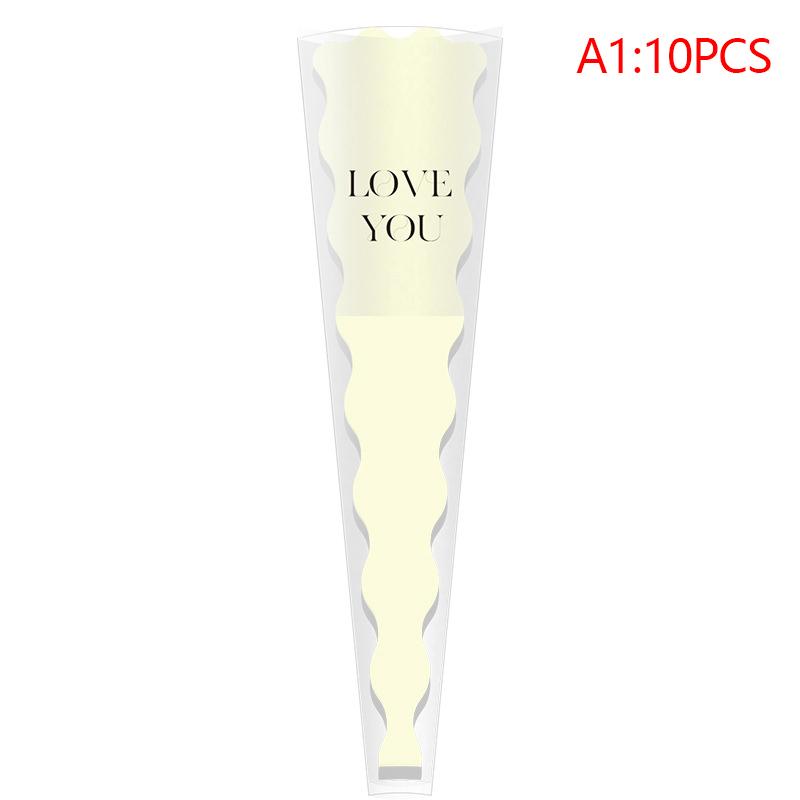 10Pcs Single Rose Sleeves Flower Wrapping Bag Bouquet Packaging Bags Clear Cellophane Floral Wrappers For Valentine'S Day