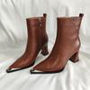 High Quality Ladies Shoes Ankle Women's Boots Fashion Side Zipper Office and Career Sexy Metal Decoration Shoes for Women