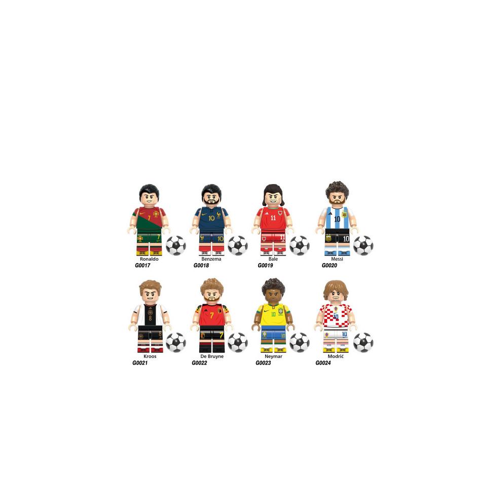 (8PCS-A) Sports Figures Football Players with Football Assembled Building Blocks Toy Christmas Birthday Gifts