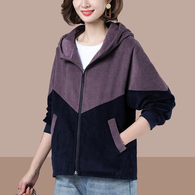 Осенняя женская куртка с длинным рукавом, куртки с капюшоном, вельветовое повседневное пальто, женская ветровка, свободная верхняя одежда 4xl