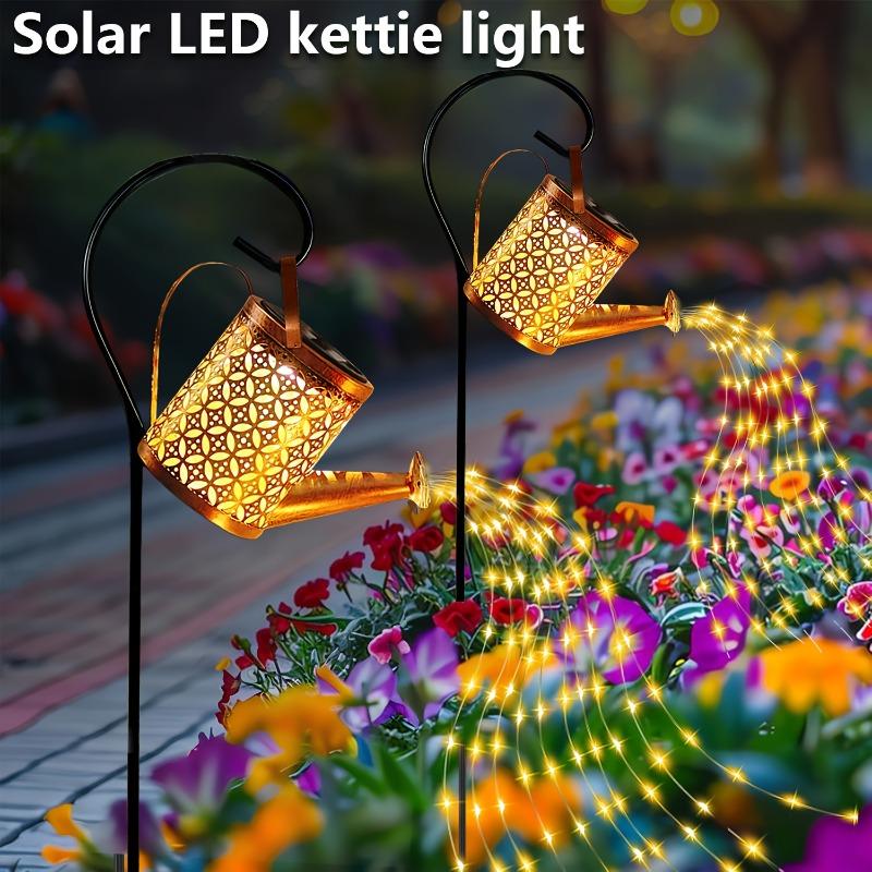 LED Solar Watering Can Lights Outdoor Solar Lantern String Waterproof Garden Lights for Patio Yard Pathway Plant Decoration
