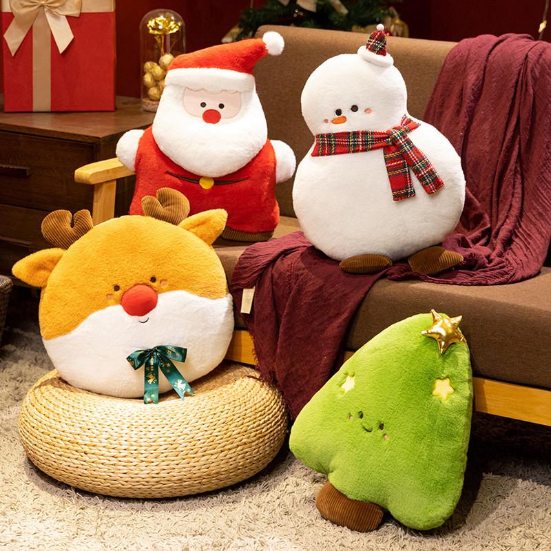 Cartoon Santa Throw Pillow Plush Toy Doll Elk Christmas Tree Doll Home Pillow Christmas Doll