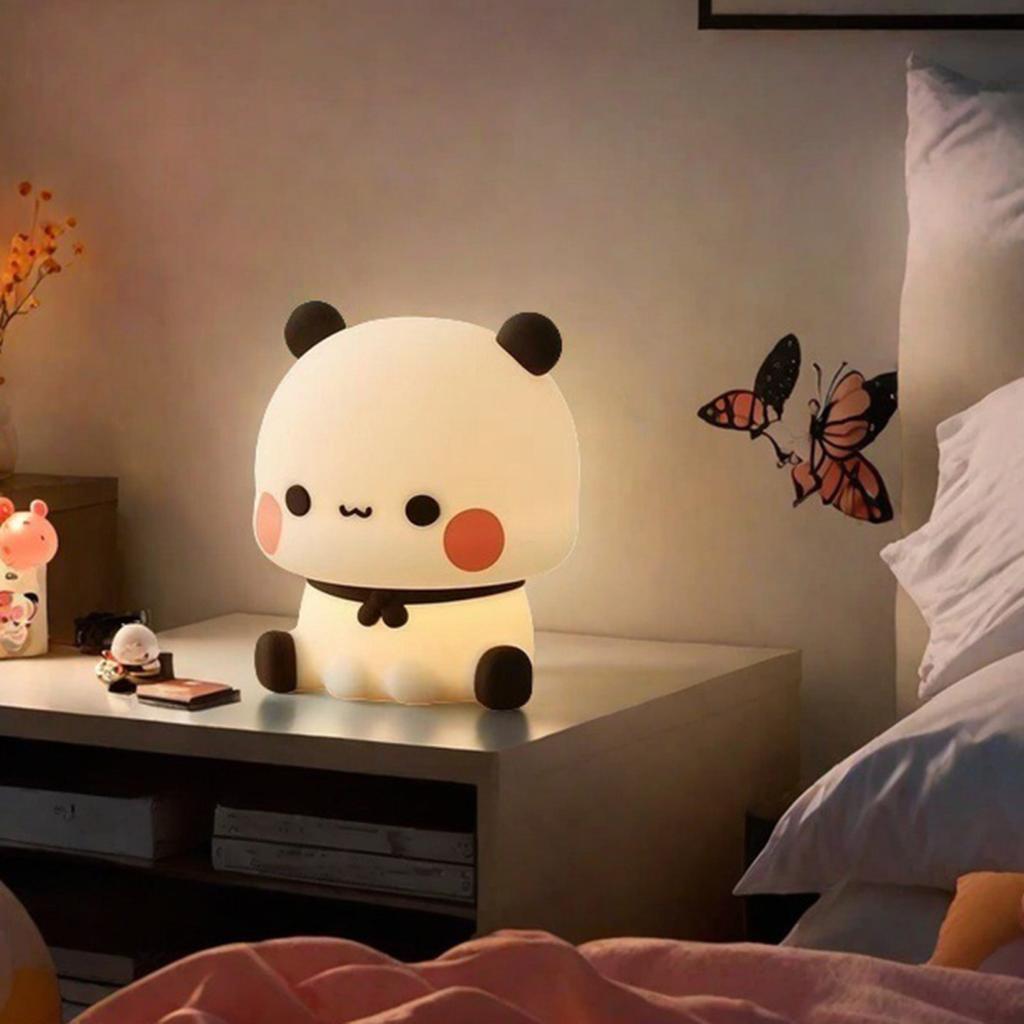 Yousheng Cartoon Panda Night Light LED Lamp Touch Control Dimmable Soft Lighting Flicker Free Novelty Animal Touch Night Lamp
