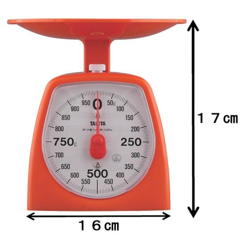 Tanita Cooking Scale, Analog, 1kg Capacity, 5g Increments, Made in Japan, Orange, 1439-OR