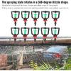 Drip Irrigation Emitters, 10pcs Adjustable 360 Degree Sprinklers with Single Barb Micro Plant Misting Nozzles Sprayer for Greenhouse Garden Patio