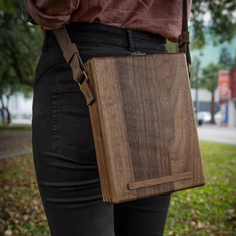 Ретро ностальгические писатели деревянные сумки-коробки женские деревянные сумки-мессенджеры сумки для эскизов на открытом воздухе сумки для хранения инструментов с крышкой сувенирные коробки сумки