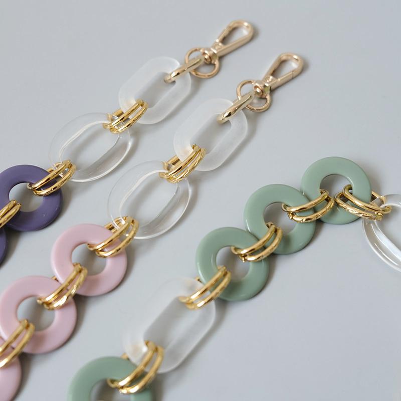 Новый аксессуар для женской сумки, фиолетовый, зеленый, красный, детали из акриловой смолы, роскошный браслет ручной работы, женский сменный браслет с ручкой для сумки, обруч