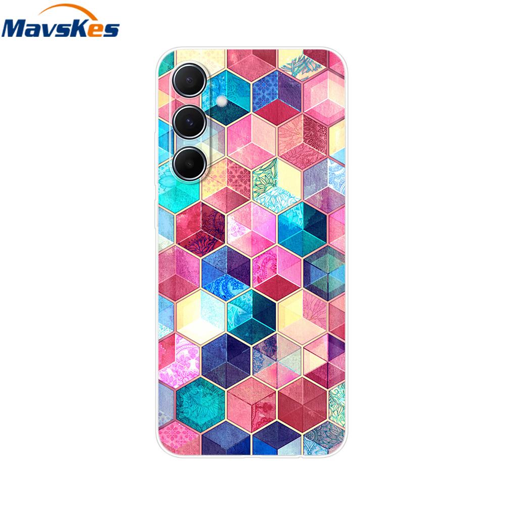 Чехол для Samsung Galaxy M35 5G Милый Кот Цветок Расписные Чехлы для Телефона Для Samsung M35 Чехол M 35 SM-M356B Силиконовый Прозрачный ТПУ Fundas