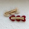 Wine Red Hair Clip Peach Heart Girls Hairpins Fashion Duckbill Clip  for Women Girls
