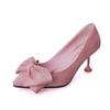 Fashion New High Heels Hair Korean Hot Selling Pointed Bow Women's High-heelled Shoes Thin Heel Flock Shallow Mouth Women Loafers