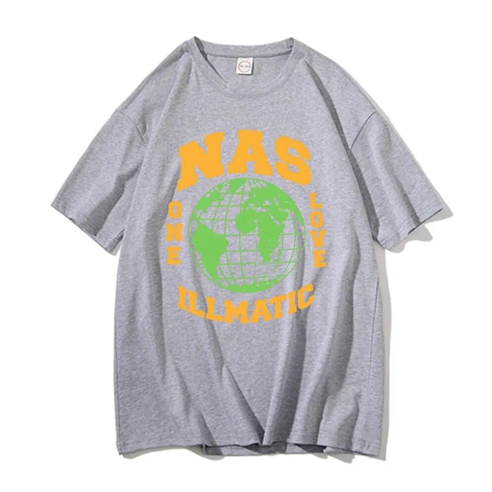 Rap Nas One Love Illmatic Hip Hop Vintage T-shirts Unisex Fashion Tshirt Unisex Women High Quality Casual Oversized Harajuku T Shirt