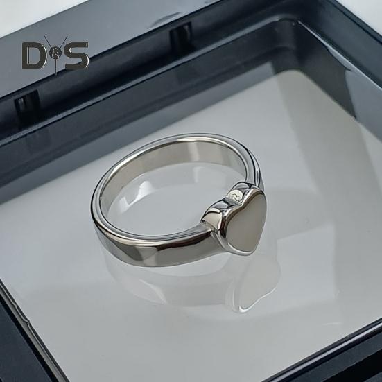 Retro Ring Pure Color Polished Titanium Steel Heart Surface Knuckle Ring Simple Style Multi Sizes Anti-Rust Thumb Ring Lightweight Finger Jewelry