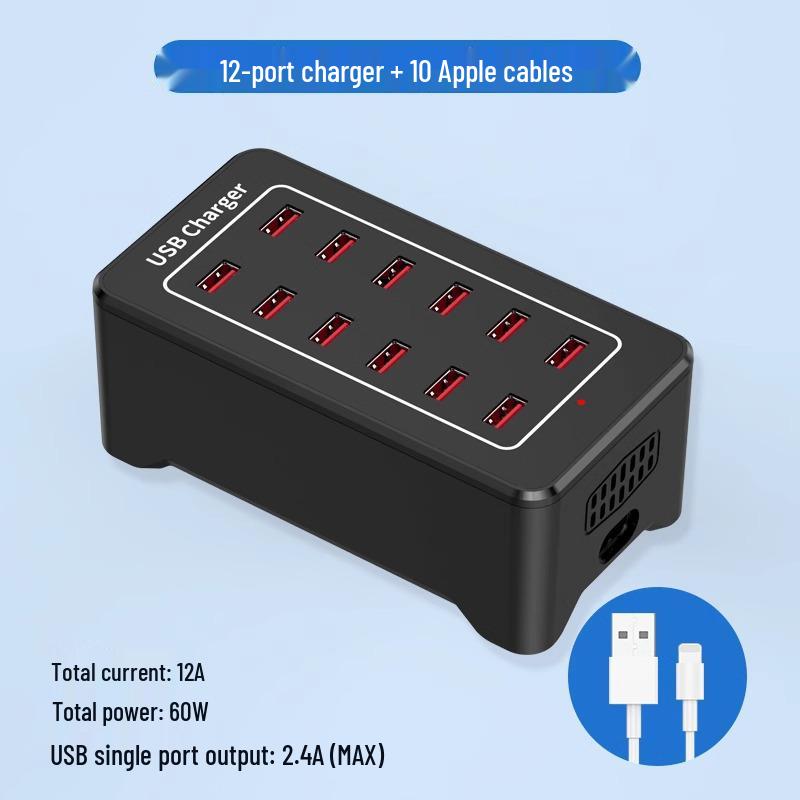 Многопортовое USB-быстрое зарядное устройство: Умная настольная зарядная станция для нескольких устройств