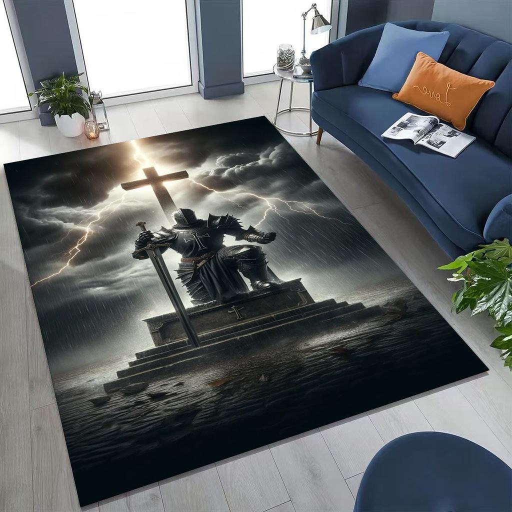 Тамплиер Рыцарь Крови Честь Святой Крестоносец Мультяшный Ковер для Спальни Гостиной Дивана Дома Декор Придверный Коврик, Детский Игровой Нескользящий Напольный Коврик