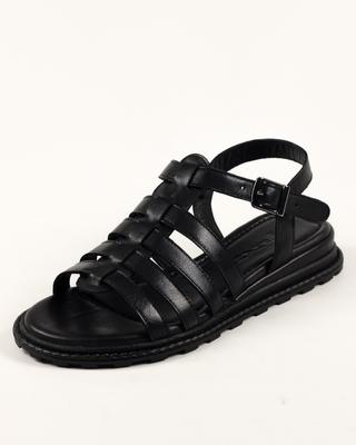 Босоножки женские 45202 36 черные кожа