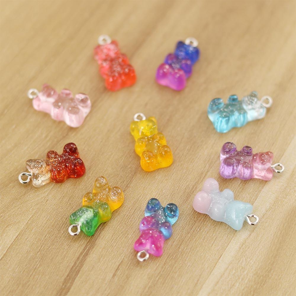 Resin For Earrings Necklace Making Charms DIY Decoration Jewelry Findings Gummy Bear Pendant