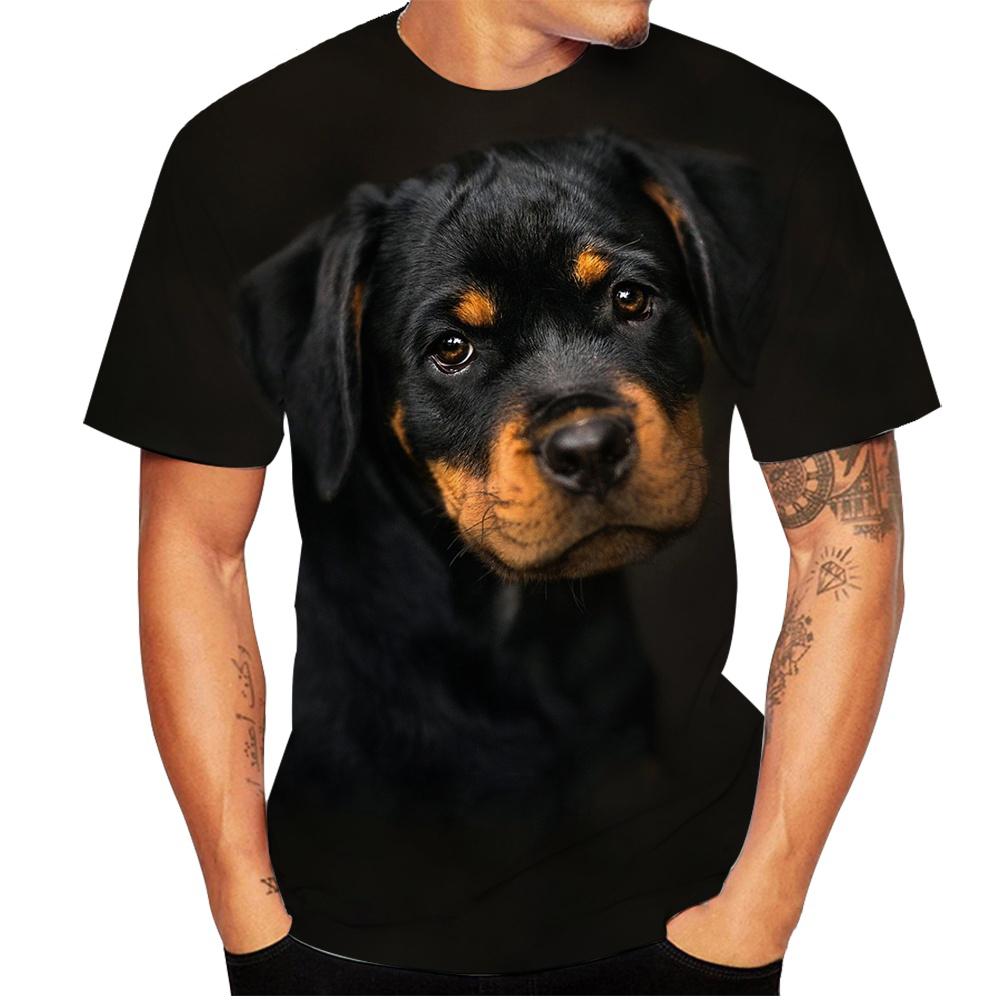 Футболки Немецкая овчарка Ротвейлер Животное 3D-принт Уличная мода Мужские футболки