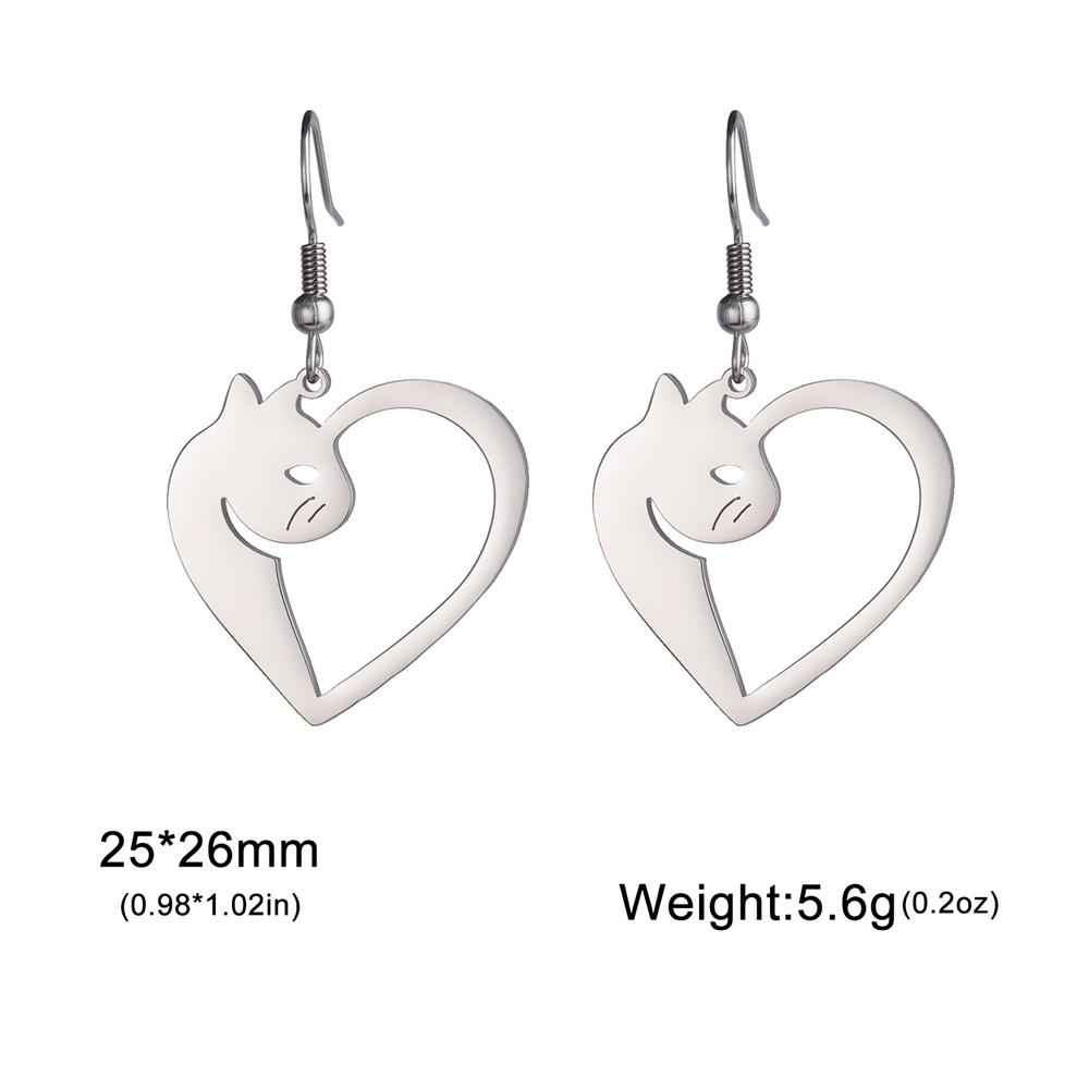 My Shape Милые Серьги-Подвески с Кошкой и Собакой для Женщин Девочек Нержавеющая Сталь Прелестный Котенка Животное Серьга-Капля Модные Украшения Подарок