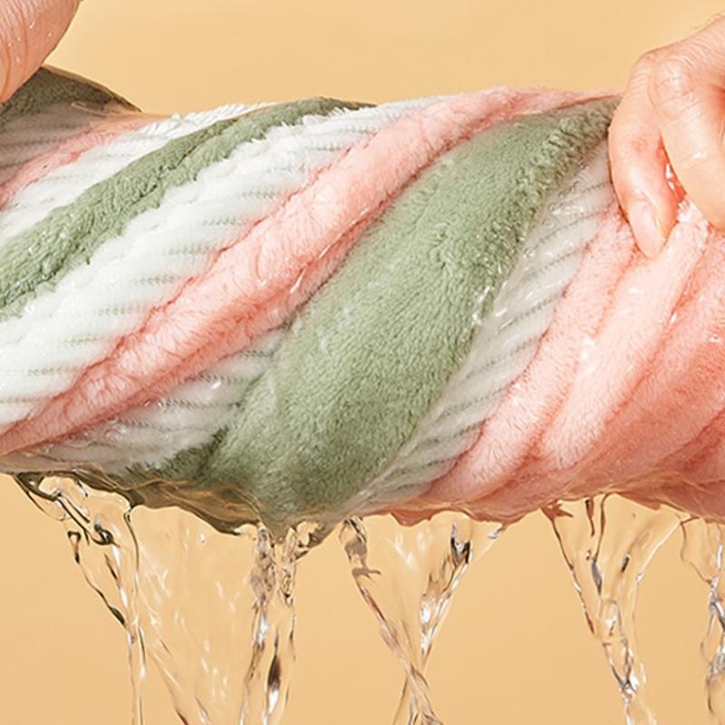 Утолщенная двухслойная шапочка для сухих волос для женщин. Быстросохнущая шапочка для ванны из кораллового бархата без выпадения волос, платок и повязка на голову. Полотенце для сухих волос.