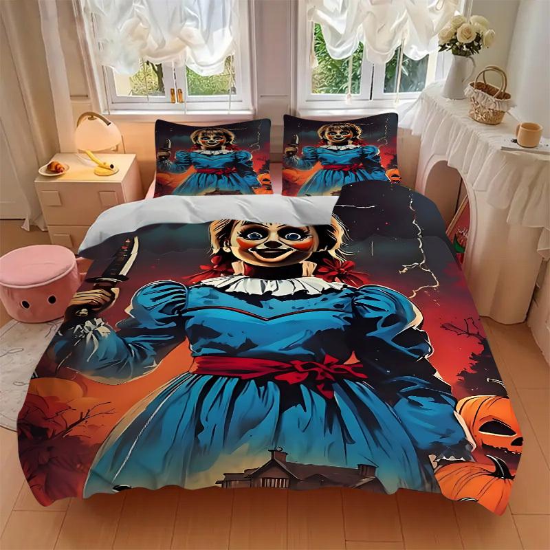 3pcs Annabelle doll Bedding Set: Perfect for Bedroom or Guest Room. Soft and Comfortable with No Core Included yy251009222