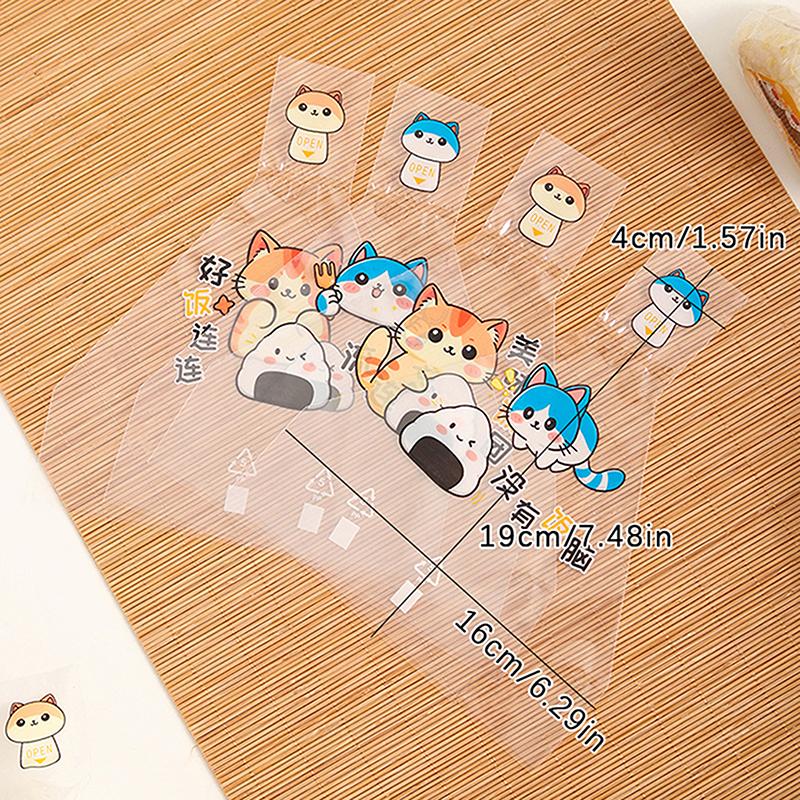 100 шт., симпатичный мультяшный треугольный пакет для упаковки рисовых шариков, водоросли, онигири, суши, инструменты, принадлежности для бэнто