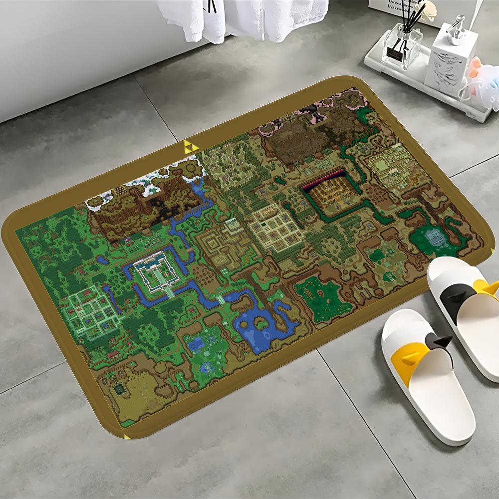 Zelda map Floor Mat Bathroom Mat Kids Room Bedroom Decoration Balcony Anti-Slip Doormat Living Room Welcome Rug