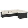 VidaXL Salon de Jardin avec Coussins 9 pcs, Canapés de Terrasse, Ensemble de Meubles de Patio, Mobilier d'Extérieur, Noir 3250005