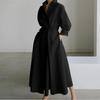 Плюс Размер Commuter Fashion Neck Подкладка Рукав Девять Минут Свободный Подол Платья
