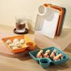 Plastic Dumpling Plate With Sauce Compartment Square Snack Cookie Platter Food Tray Dish Tableware Kitchen Plates