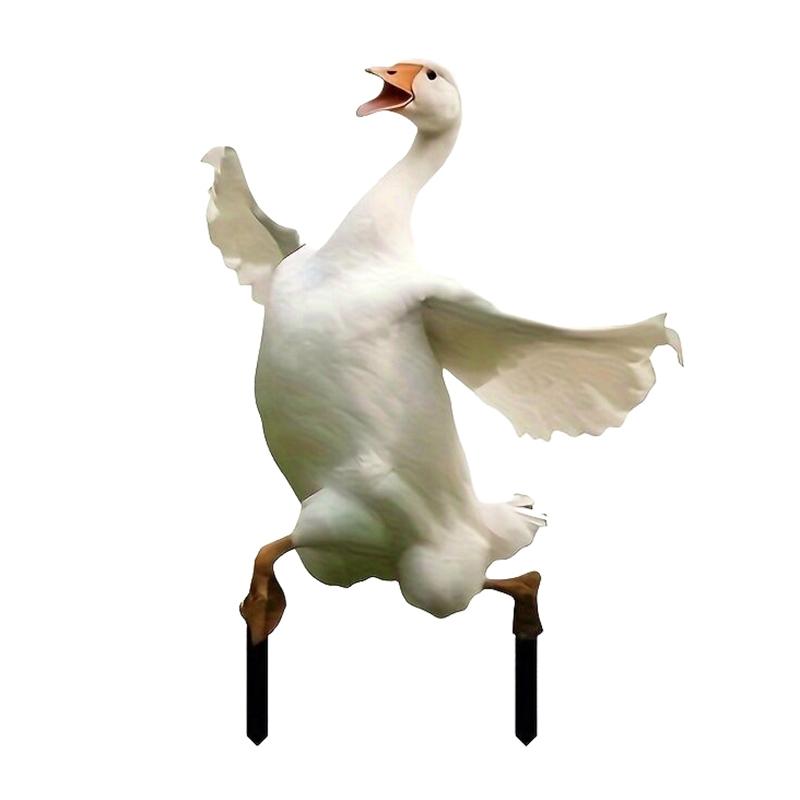 Акриловый садовый колышек в виде гуся, симпатичная статуэтка гуся, садовые украшения, украшение для газона, горшечных растений, цветочный горшок, украшение