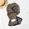 Men Women Scarf Japanese Style Plaid Pattern Long Style Wrap Autumn Winter Thermal Insulation Knitting Scarf Daily Wear