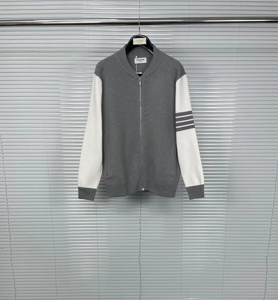 Вязаный кардиган TB Tom осень/зима в британском стиле с рукавами на молнии и косыми карманами