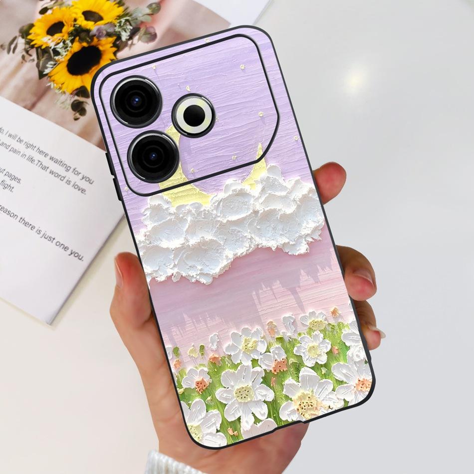 Чехол для телефона Tecno Pova 6 Neo Pova6 Neo 4G 2024 Элегантный принт Мягкий силикон ТПУ Чехлы