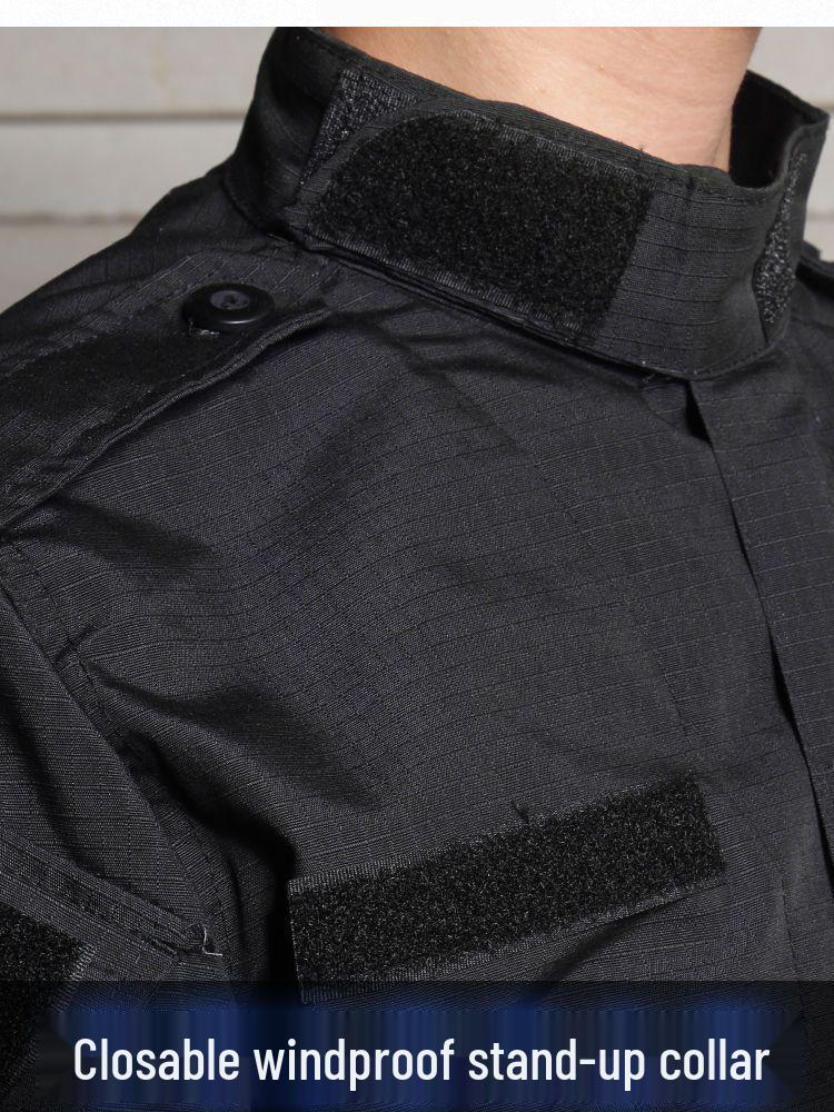 Мужской темно-синий тактический тренировочный костюм для улицы: Износостойкая тактическая софтшелл куртка