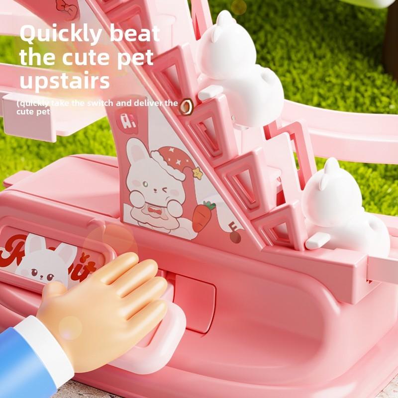 Маленькая желтая уточка Детская игрушка для подъема по ступенькам с горкой для развития моторики