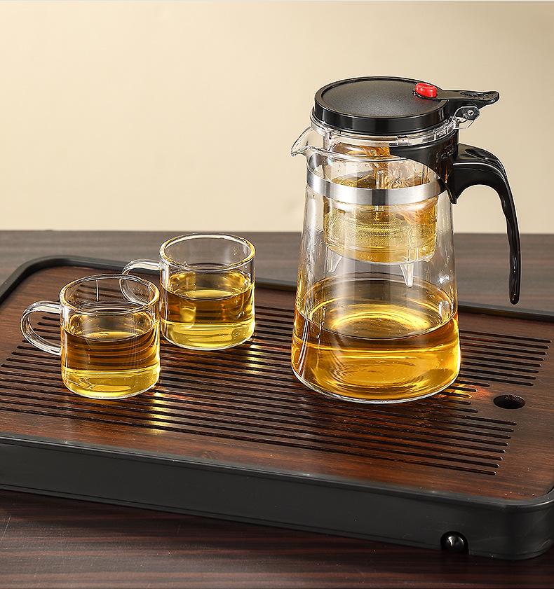 Элегантный стеклянный чайник с съемным, моющимся, термостойким фильтром и подарочной чашкой - Возможность нанесения индивидуального логотипа