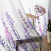 Растение Фиолетовая Лаванда Акварель Цветок Прозрачные Шторы для Гостиной Современная Вуаль Шторы для Спальни Тюлевые Шторы Оконные Драпировки