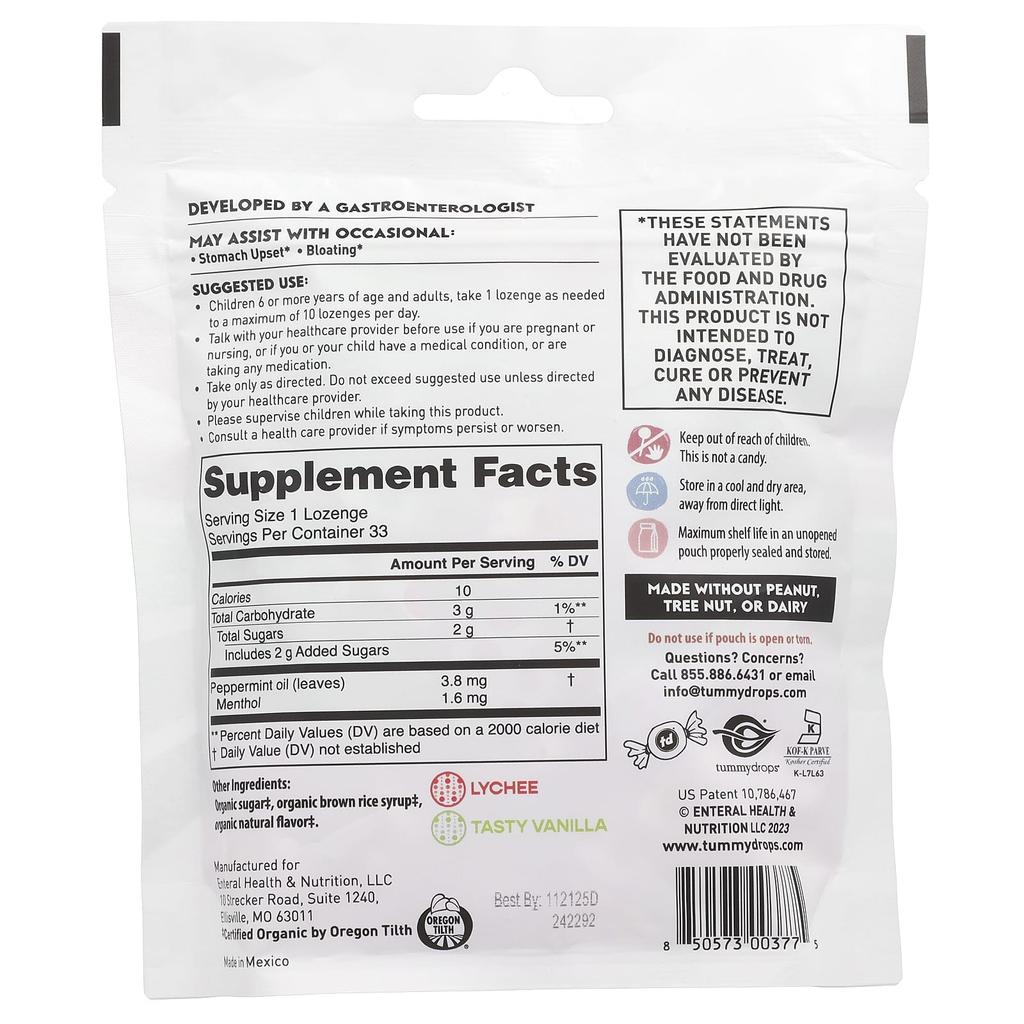 Tummydrops Набор леденцов Groovy Peppermint, Сладкий личи и Восхитительный ванильный крем, 33 леденца