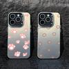Милый медведь с кошачьими лапками Чехол для телефона для iPhone 16 17 15 14 12 13 Pro Max Белый цвет Ударопрочный чехол