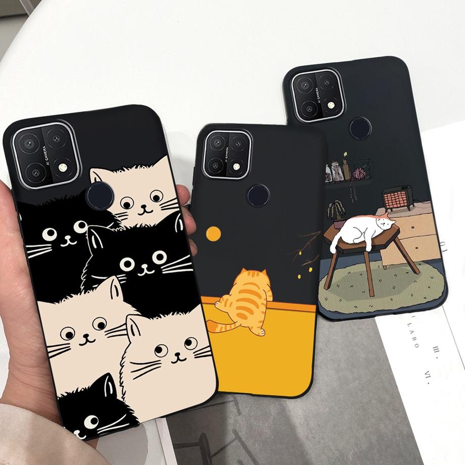 Для Oppo A15 A15s Чехол Мягкий Силиконовый Чехол для Телефона Для OppoA15s A 15 s OppoA15 Милый Мраморный Луна Животные Задняя Крышка Coque Capa Etui