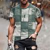 Новая джинсовая футболка с 3D-образным узором для мужчин, летняя, с коротким рукавом и круглым вырезом, модная уличная спортивная одежда, свободная повседневная мужская одежда