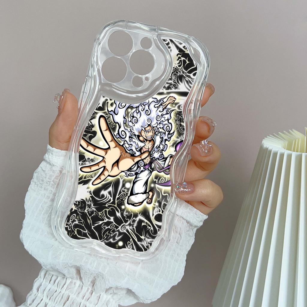 Ae92 One Piece Luffy Gear 5 Protective Phone Cases for Apple iPhone 16 15 14 13 Pro Max 11 12 Mini XR 7 8 6s Plus XS Max SE Wave TPU Back Cover